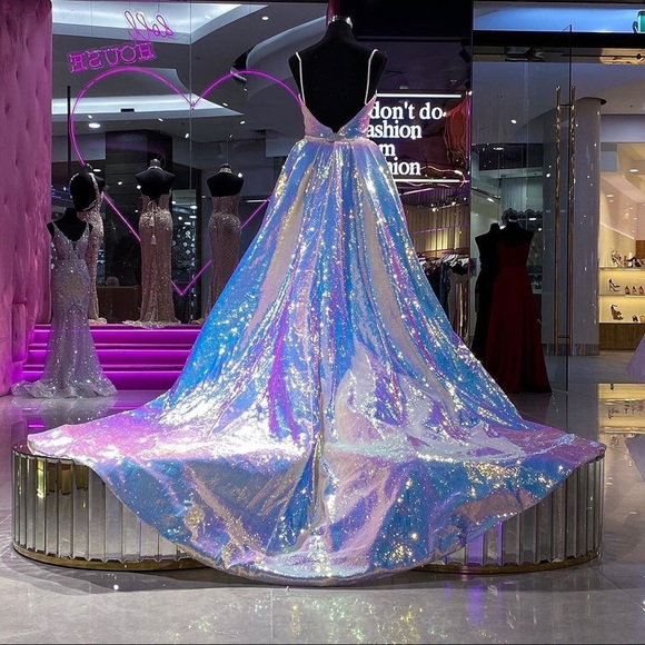 Ps6521S Iridescent Prom Gown - Picture 6 of 11